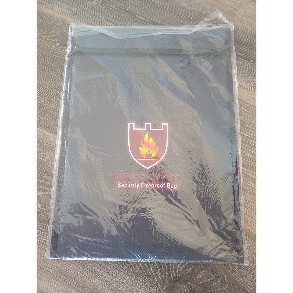 Luxspire Fireproof Document Bag Black Silicone Fiberglass Security Pouch #5